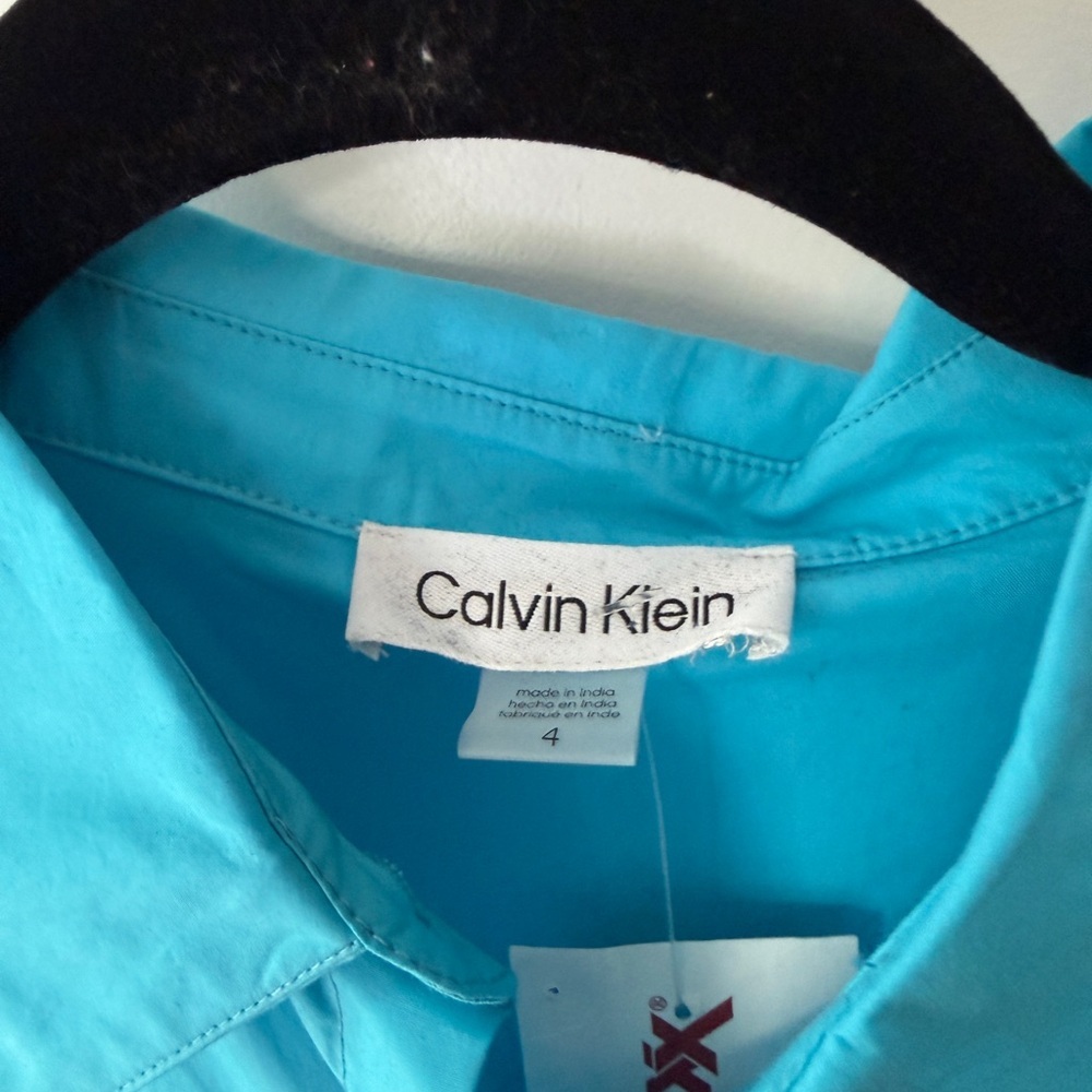 Calvin Klein Turquoise shirt Dress NWT - Picture 4 of 7
